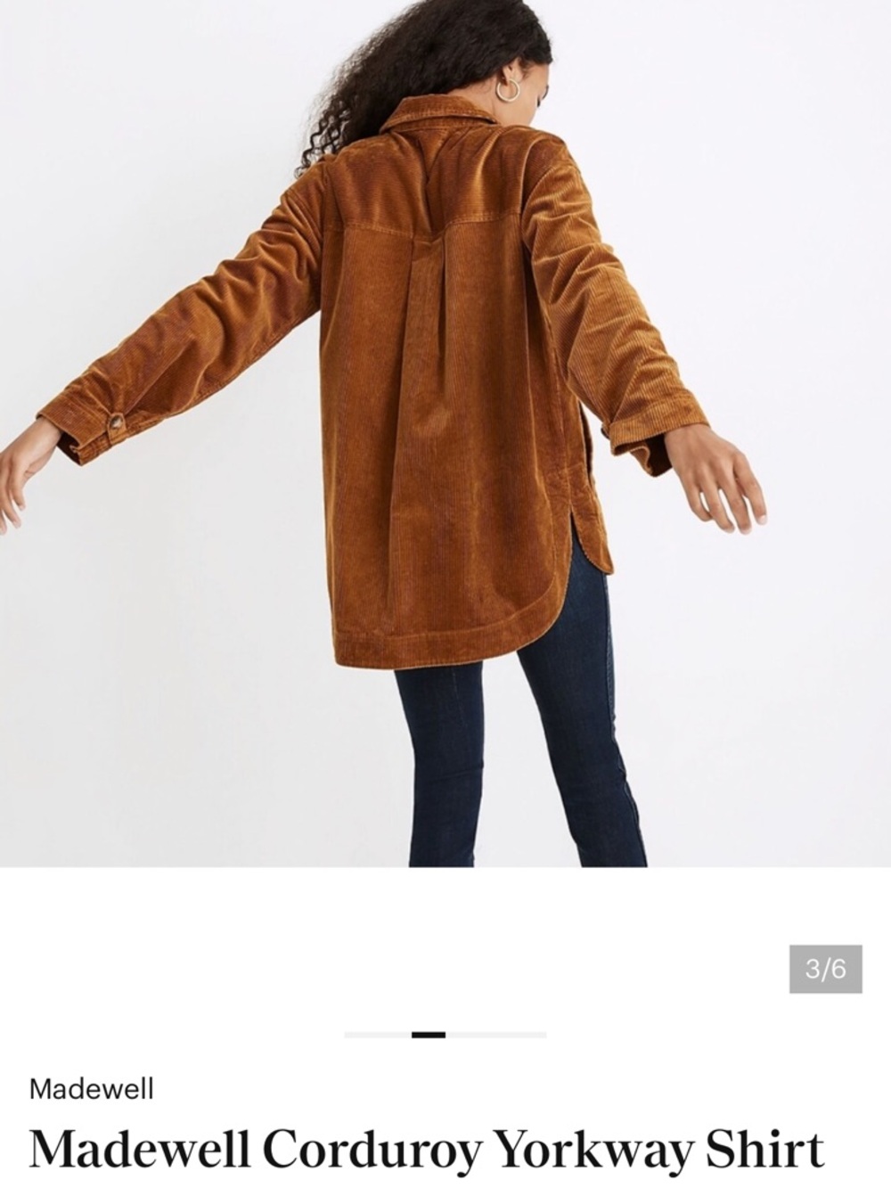 Madewell Corduroy Yorkway Shirt-Jacket in antique gold - Picture 4 of 7